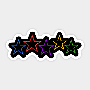 Colorful 3D Stars Sticker